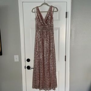 David’s Bridal Rose Gold Sequin Dress